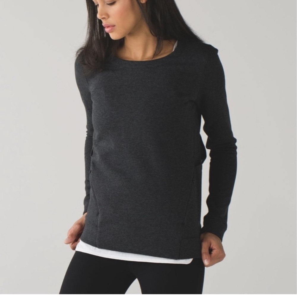 Lululemon & Go Endeavor Long Sleeve Sweatshirt with Open Back Cut Out